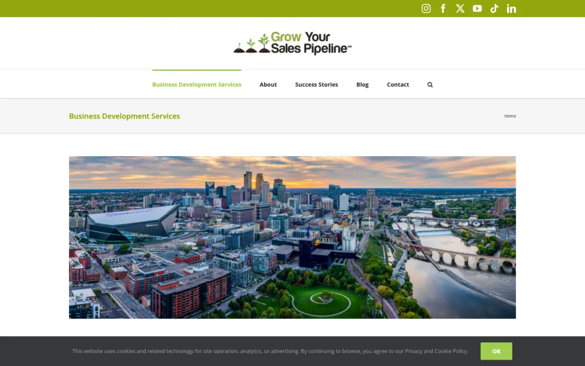 Grow Your Sales Pipeline homepage, captured September 28, 2026
