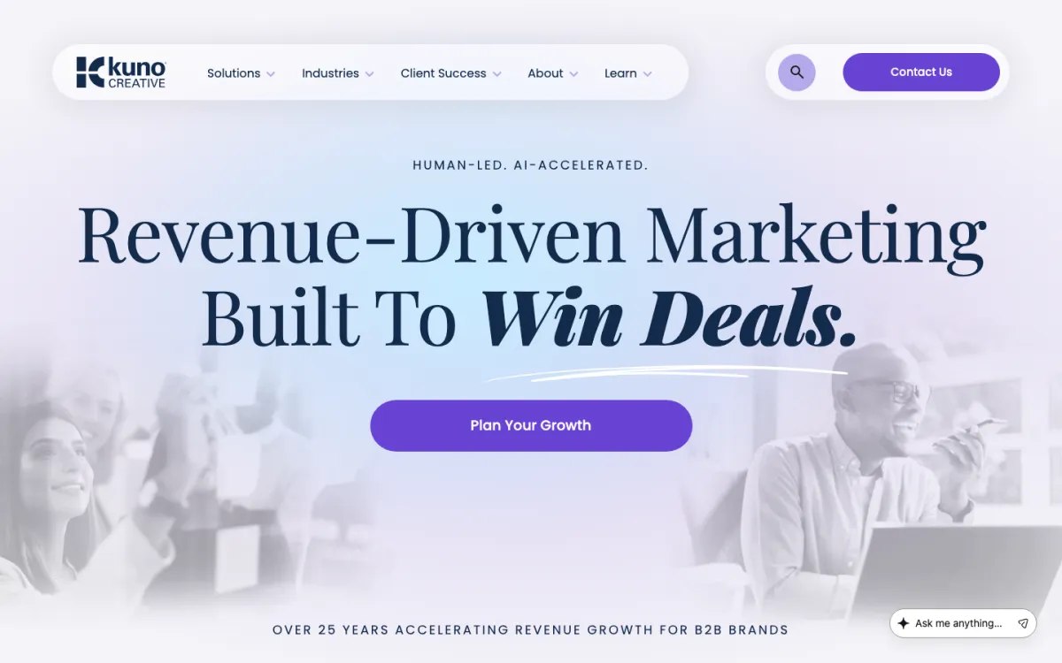 Kuno Creative homepage, captured September 28, 2026